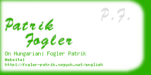 patrik fogler business card